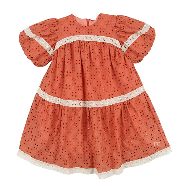 Burnt orange eyelet dress by Alitsa - Flying Colors
