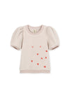 Applique White Lilac Heart T-shirt by Kids On The Moon