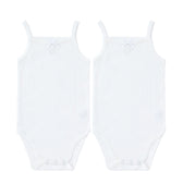 Baby Pointelle Ivory 2pk Bodysuits with Bow by Petit Clair - Flying Colors