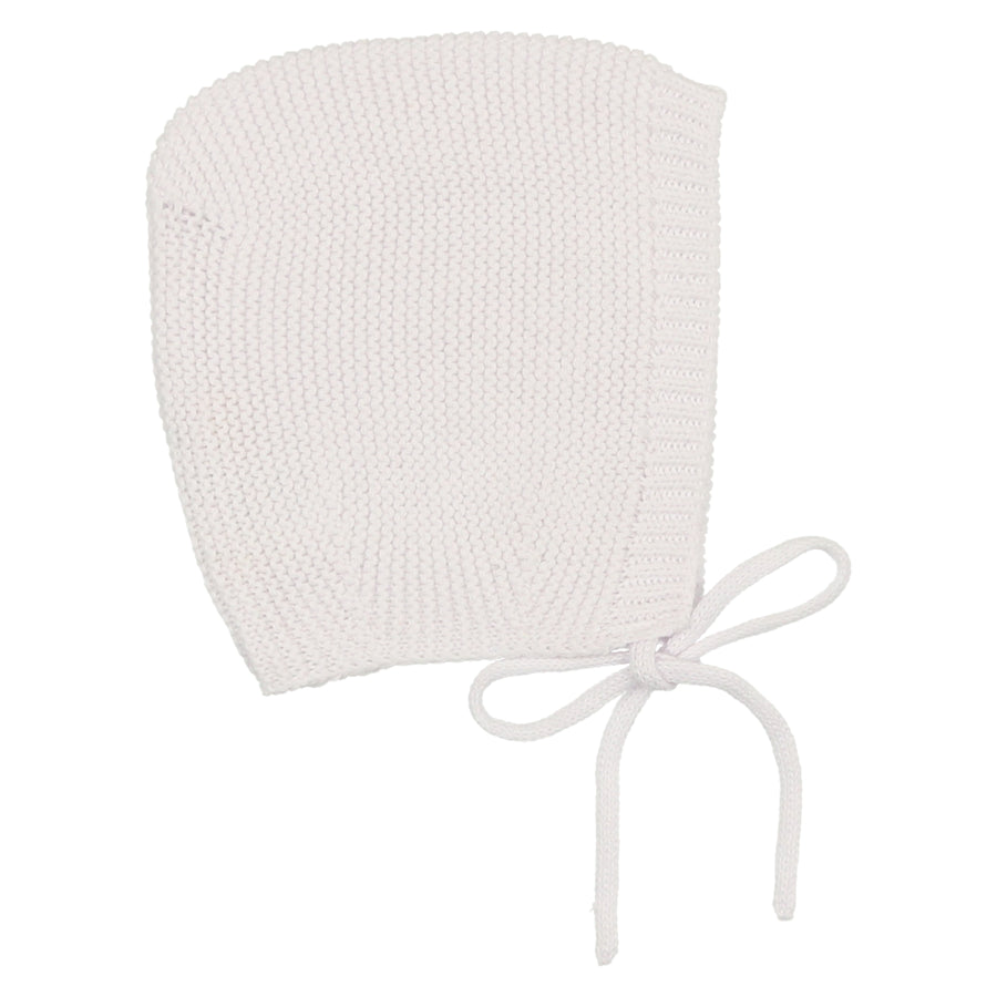 Pearl knit White Cardigan + Bonnet by Mema Knits