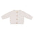 Pearl knit White Cardigan + Bonnet by Mema Knits