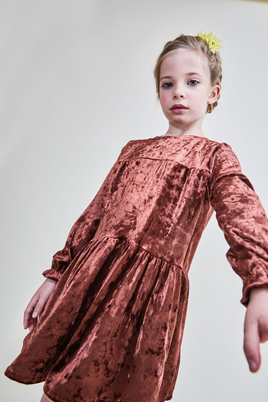 Rust Velvet Cayetana Dress by Nueces