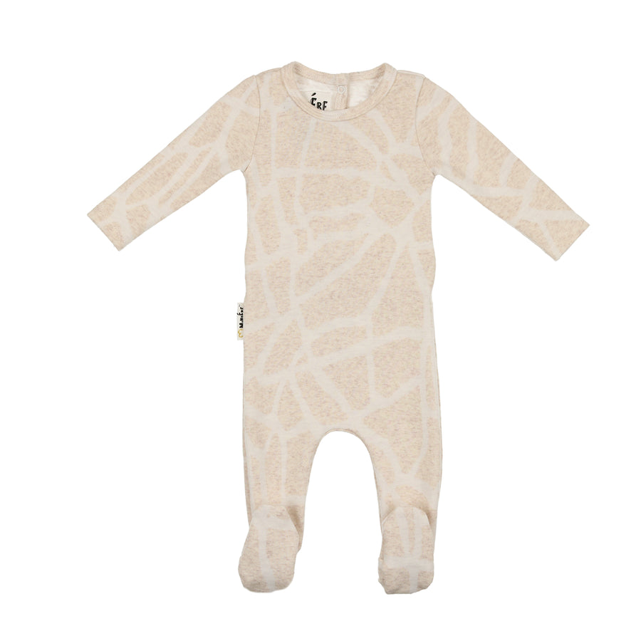 Abstract Animal Print Footie and Bonnet Set By Maniere