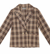 Beige Plaid Classic Jacket by Belati - Flying Colors