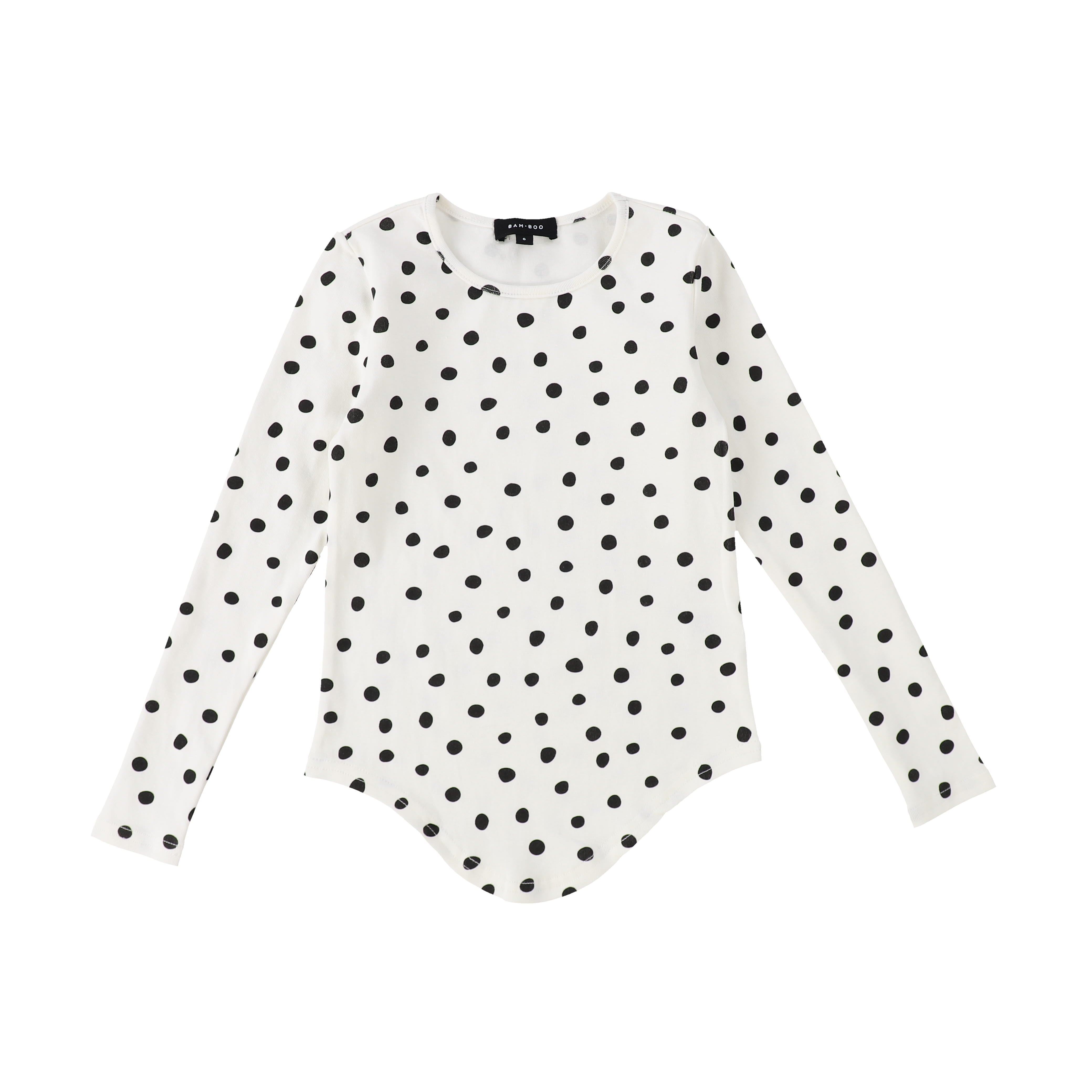 Polka dot print black seamless tee by Bamboo
