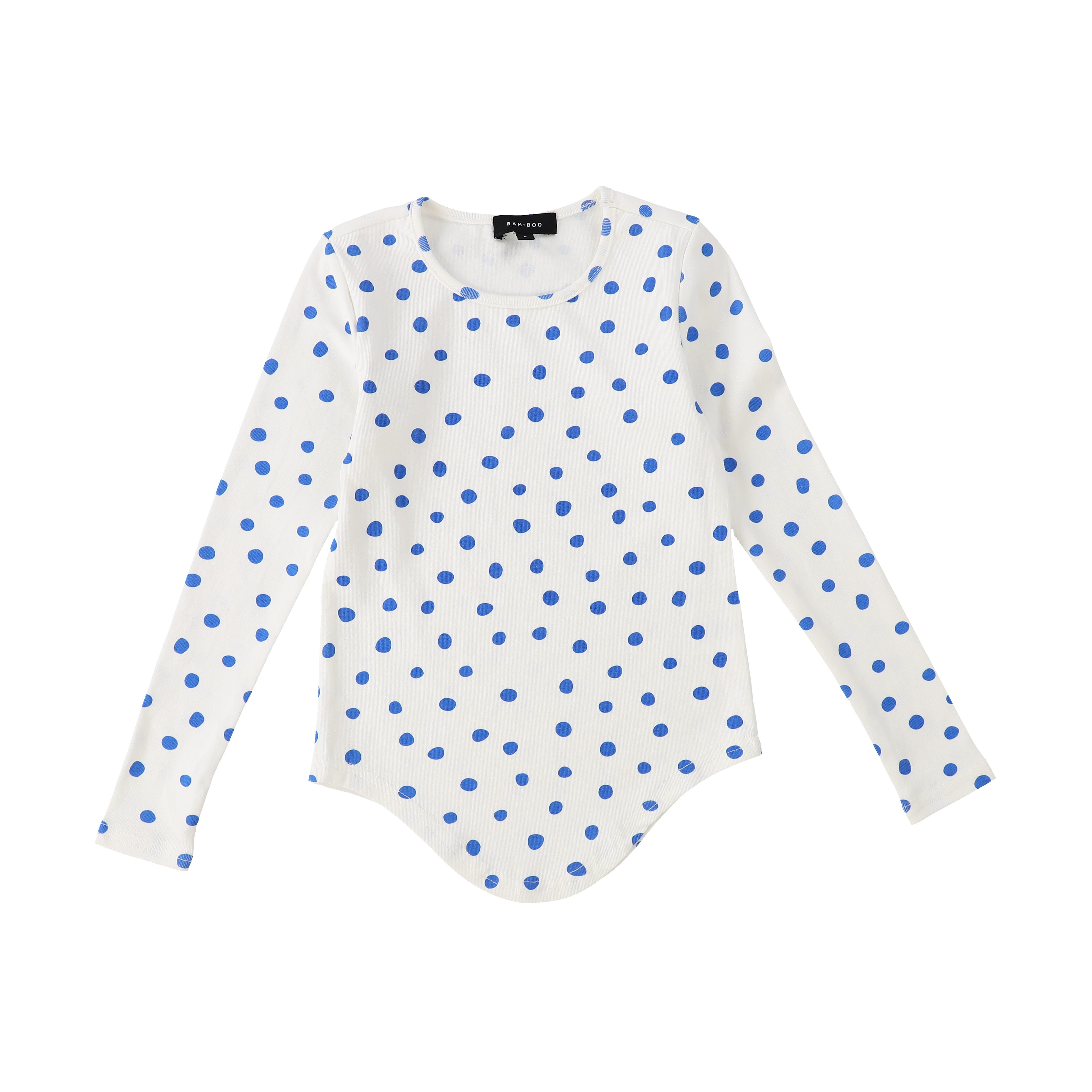 Polka dot print blue seamless tee by Bamboo