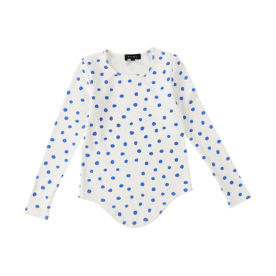 Polka dot print blue seamless tee by Bamboo