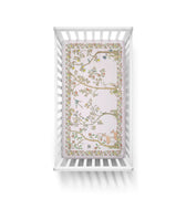 In Bloom Pink Satin Fitted Sheet by Atelier Choux - Flying Colors