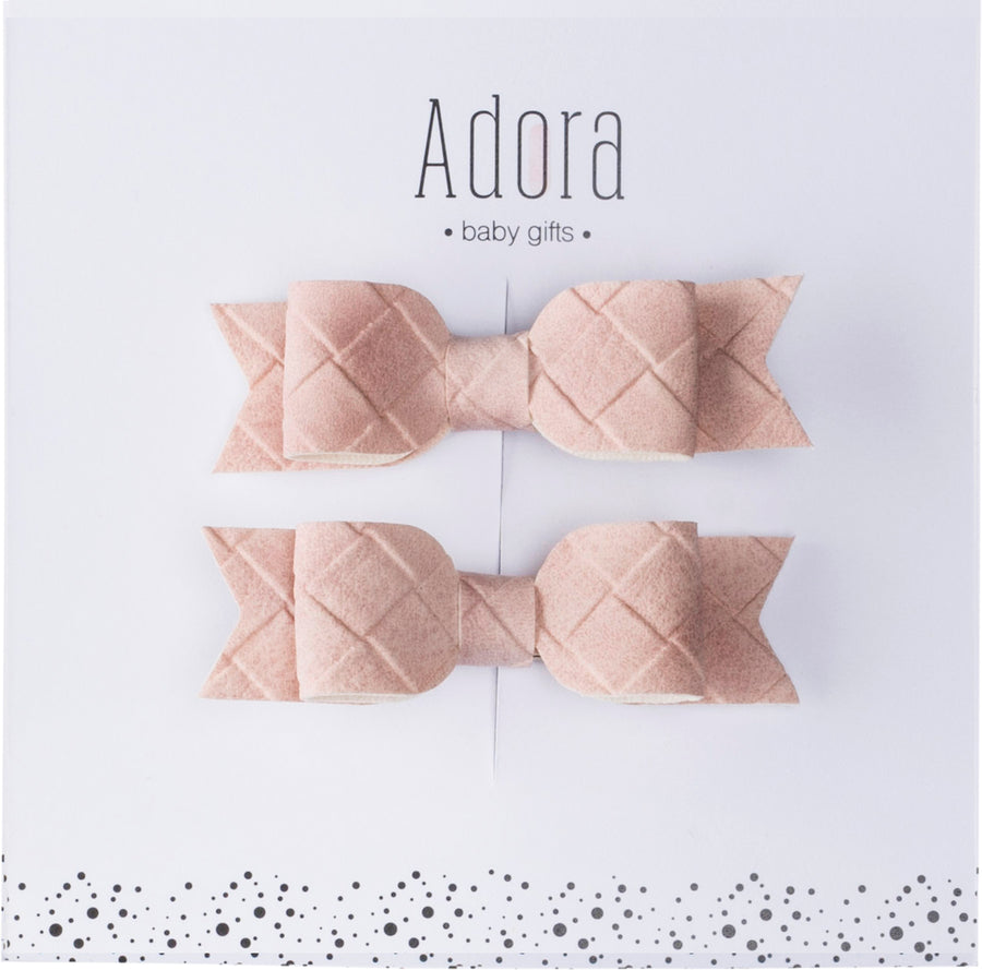 Mini Bow Suede Clip Set by Adora (more colors)