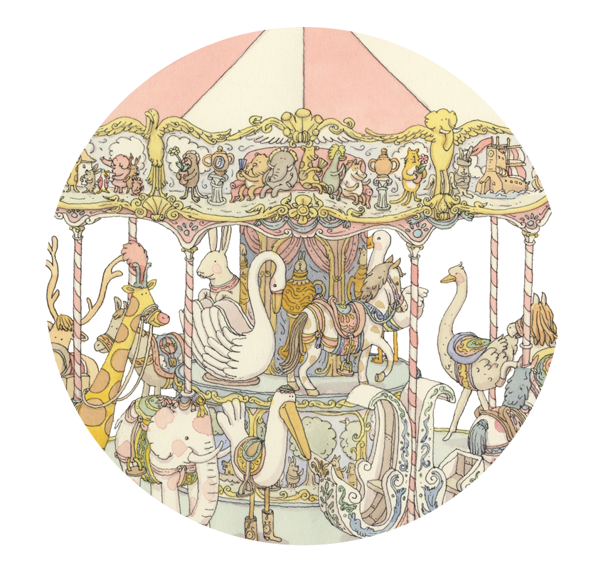 Pink Carousel Swaddle by Atelier Choux