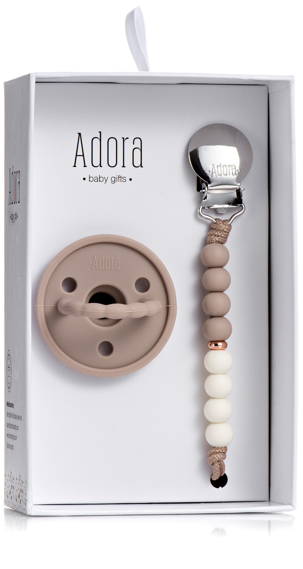 Adora Classic Saddle Wood Star Pacifier Clip and Pacifier Adora Classic Saddle Wood Star Pacifier Clip and Pacifier