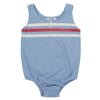 Rib stripe blue swimsuit by Crew Kids