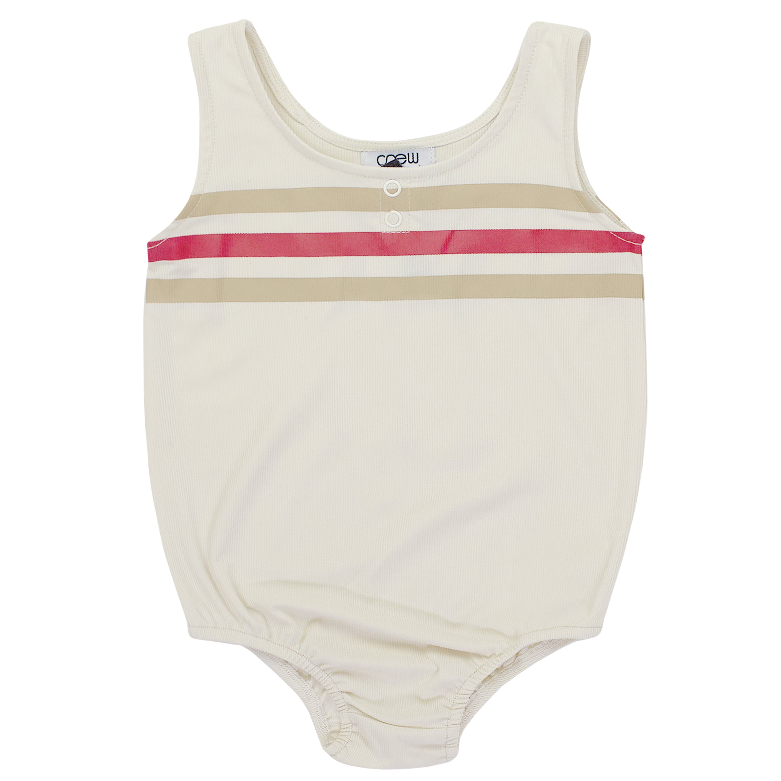 Rib stripe natural swimsuit by Crew Kids