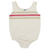 Rib stripe natural swimsuit by Crew Kids