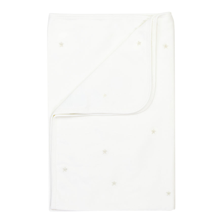 Star white embroidered blanket by Kipp
