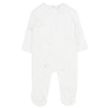 Star white embroidered footie + hat by Kipp