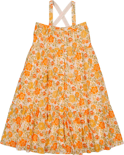Carinoux orange vintage flower dress by Louis Louise