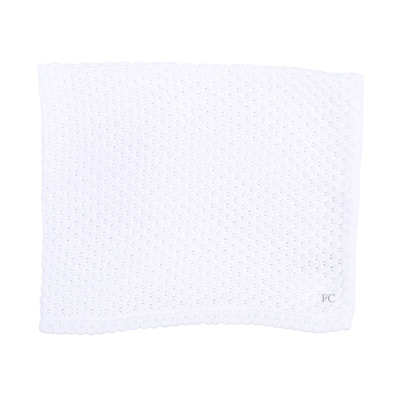 White Bubble Knit Blanket by Chant De Joie
