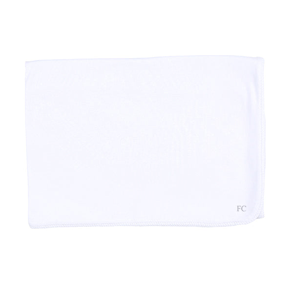 White Blanket with Crochet Detailing by Chant De Joie