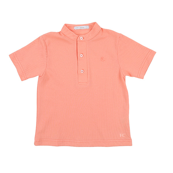 Coral mandrian collar shirt by Eve Child