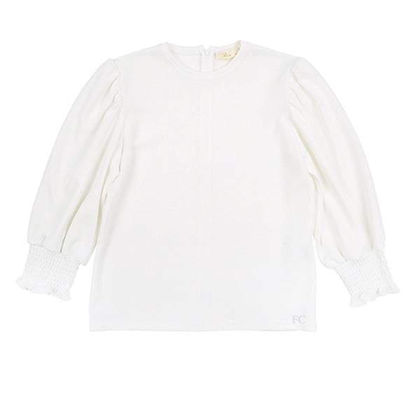 White smocked cuff top by Alitsa