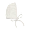 Floral embroidery white footie + bonnet by Maniere