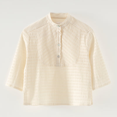 Javie mandarin collar top by Atelier Parsmei