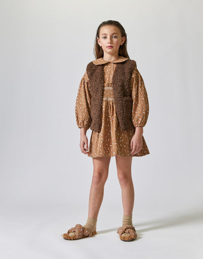 Smocked bud camel dress by Kipp - Flying Colors