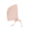 Soft Pink Ribbed Muslin Bonnet By Lilette