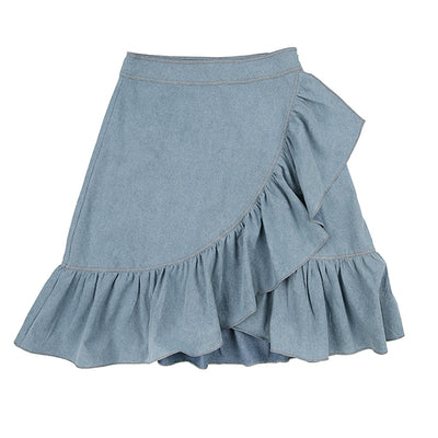 Denim ruffled skirt by Luna Mae