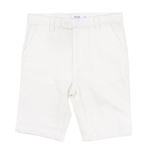 Jersey Cotton White Dress Shorts by Motu