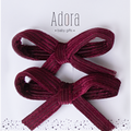 Adora Baby Gifts Mini Corduroy Bow Clips Set - Flying Colors
