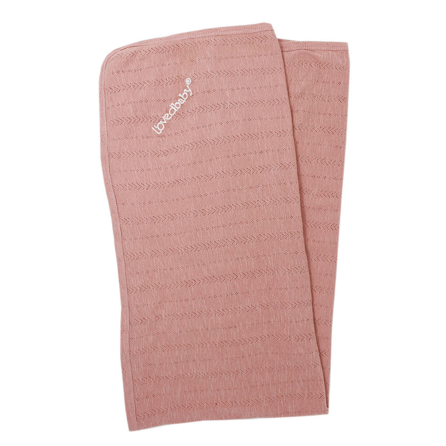 Mauve Pointelle Organic Swaddling Blanket by L'ovedbaby - Flying Colors