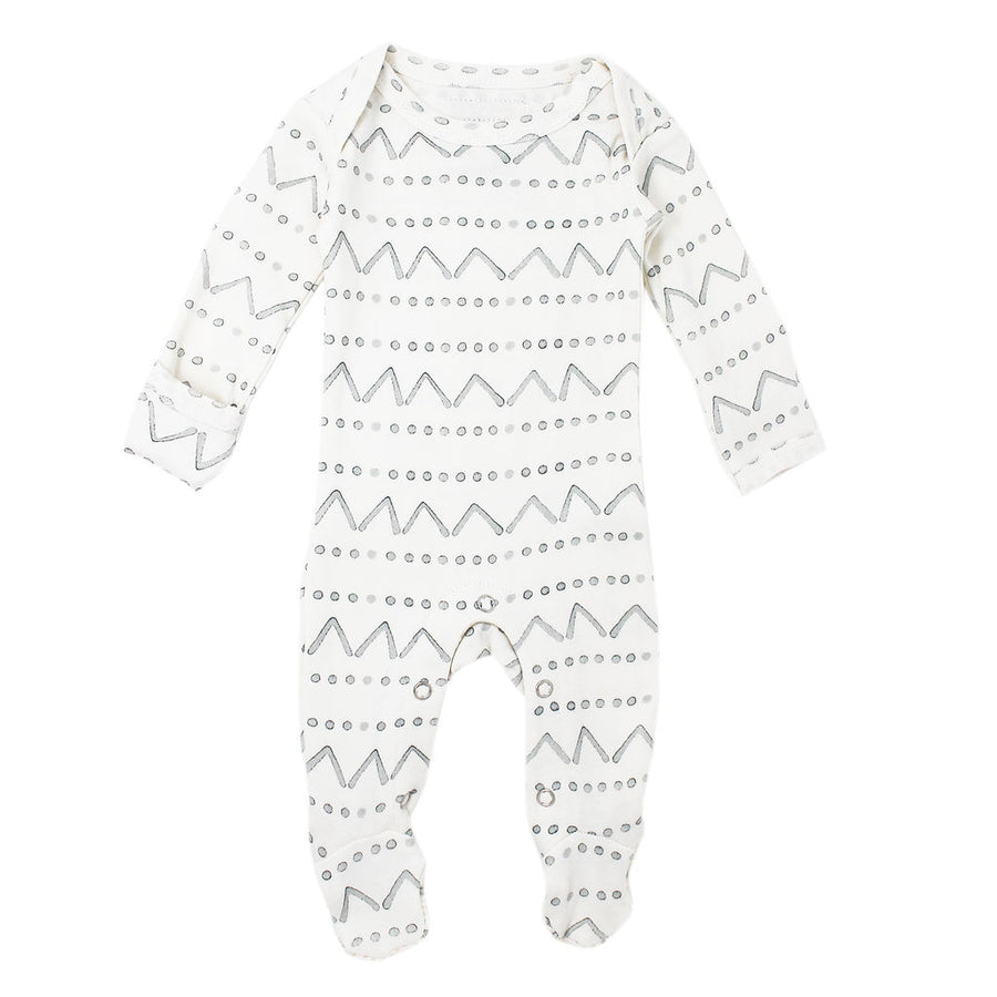 Seafoam Mountains Organic Lap Footie by L'ovedbaby - Flying Colors
