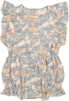 Angia blue Indian flower romper by Louis Louise