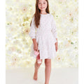 White linen with tiny rose buds tiered skirt by Porter - Flying Colors