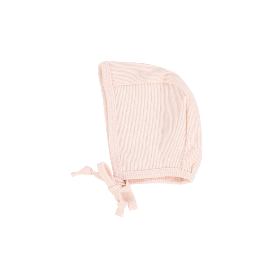 Pale Pink Ribbed Classic Bonnet by Lil Leggs