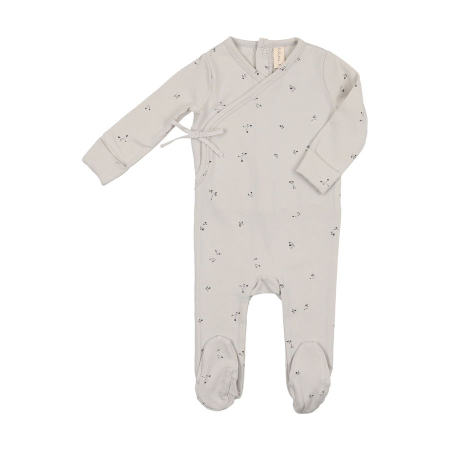 Clover printed wrapover footie by Lilette