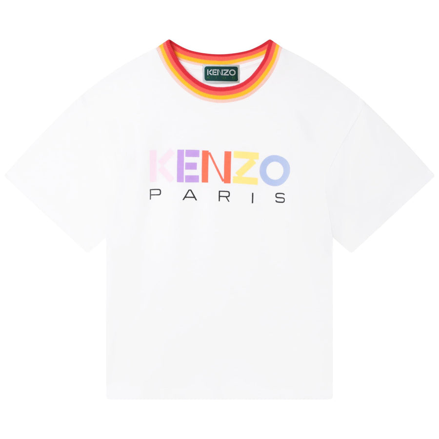Skate jersey t-shirt with striped ribbed collar by Kenzo