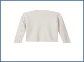 Line on Sleeves White Sweater By JNBY