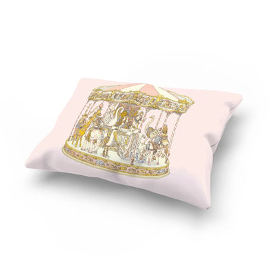 Carousel Pink Satin Cushion by Atelier Choux