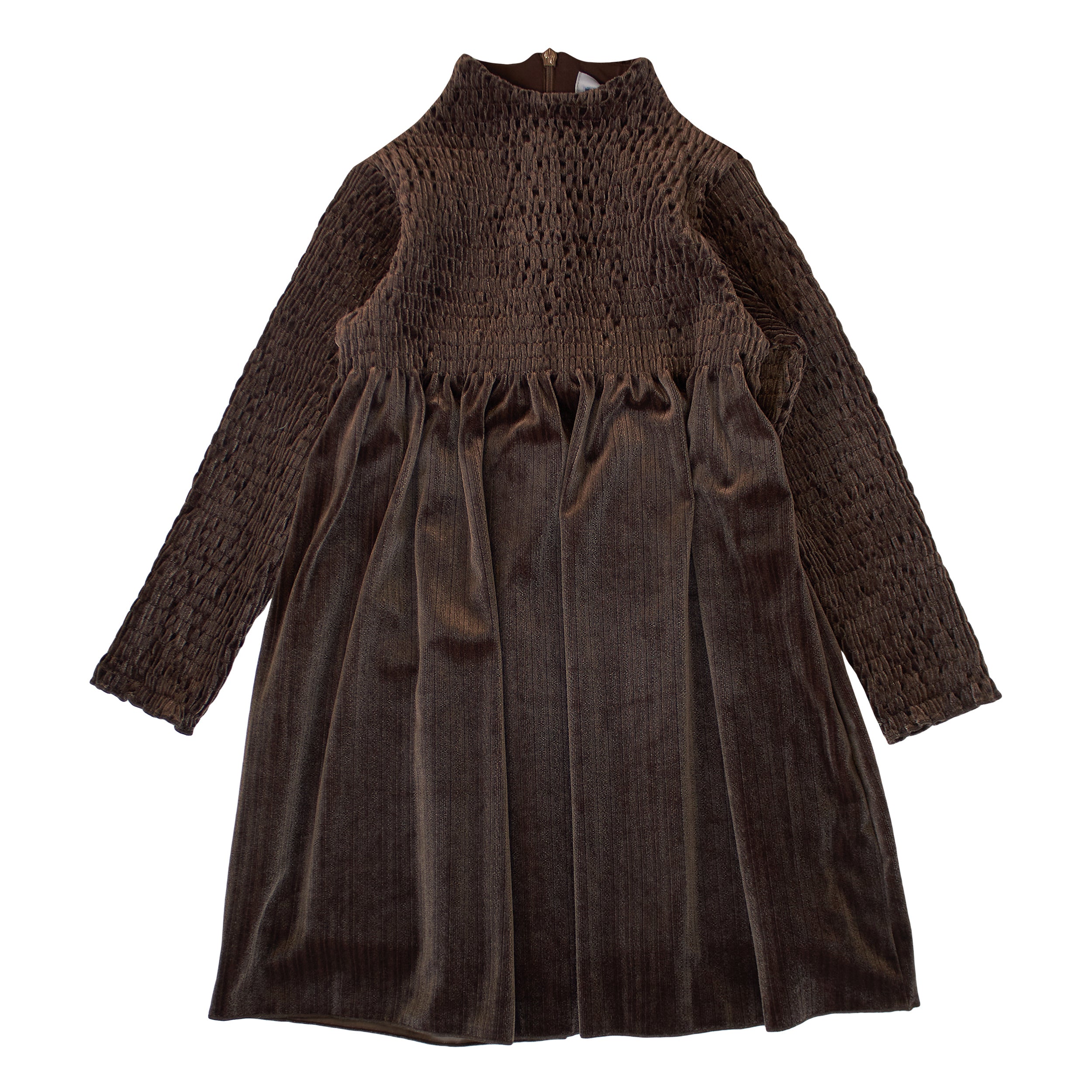 Smocked velour mink dress by Kipp - Flying Colors