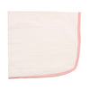 Textured stripe white/pink blanket by Maniere