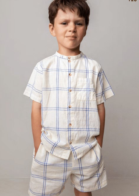 Blue check theodor top by Marmar - Flying Colors