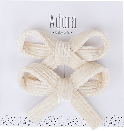 Mini Corduroy Bow Clips Set by Adora