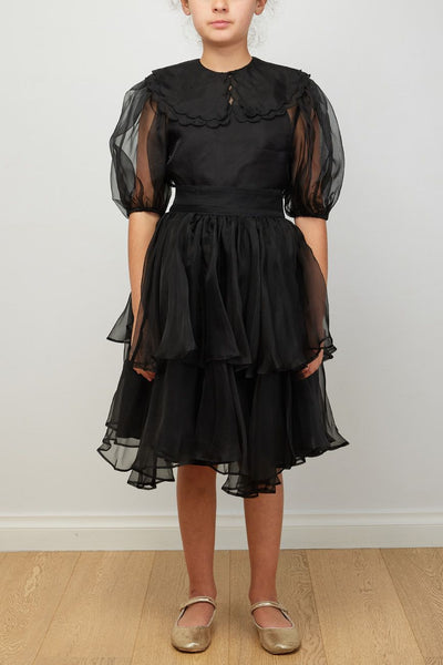 Black Marie silk organza skirt by Petite Amalie