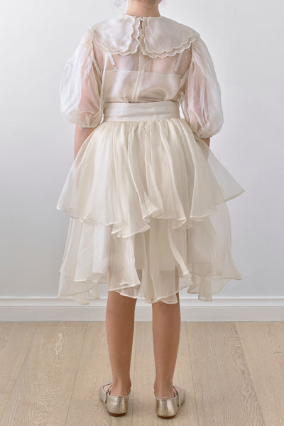 Cream Marie silk organza skirt by Petite Amalie