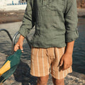 Caramel bermuda stripe shorts by Buho - Flying Colors