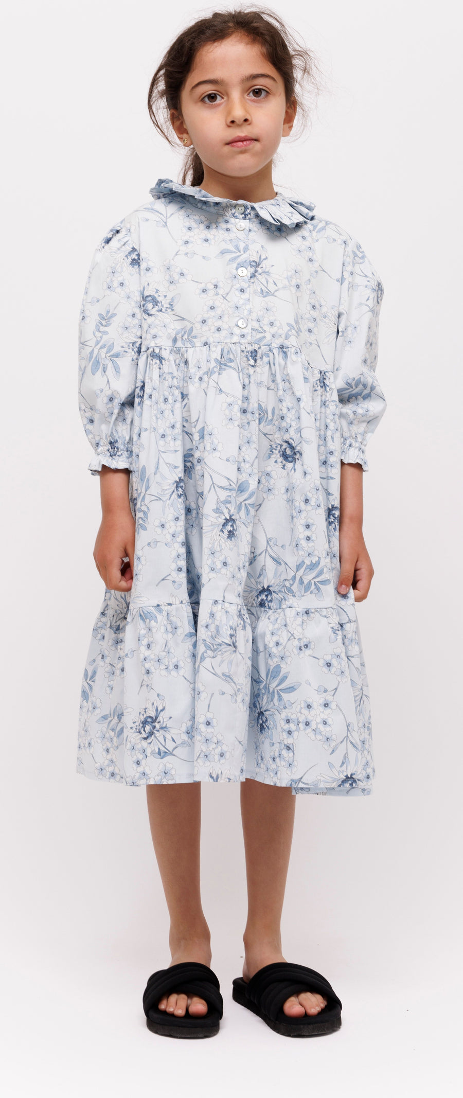 Collar Blue Floral Dress by Christina Rohde
