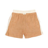 Caramel terry cloth shorts by Buho